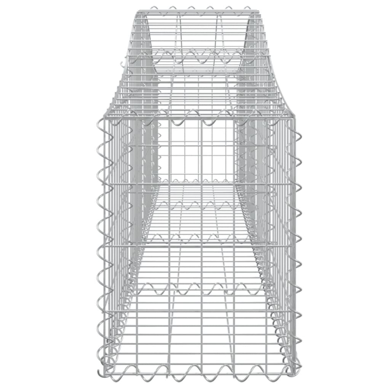 Gabionen mit Hochbogen 14 Stk. 200x30x40/60 cm Verzinktes Eisen