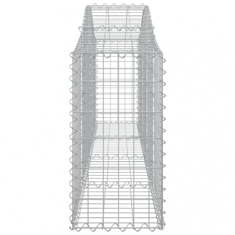 Gabionen mit Hochbogen 2 Stk. 200x30x60/80 cm Verzinktes Eisen