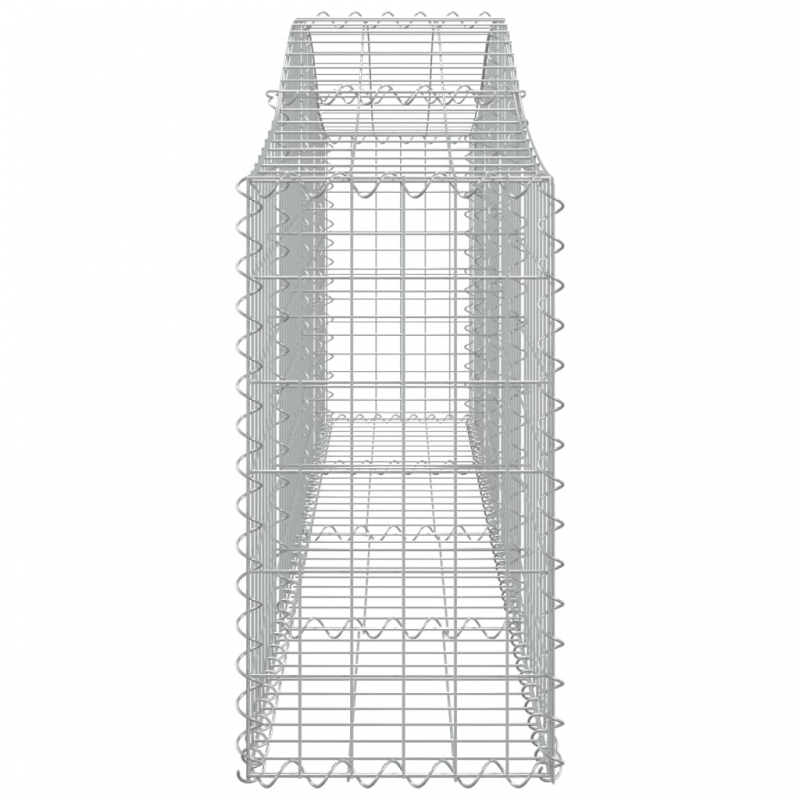 Gabionen mit Hochbogen 3 Stk. 200x30x60/80 cm Verzinktes Eisen