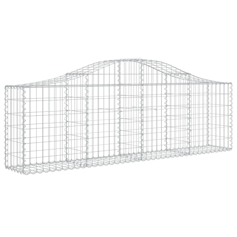 Gabionen mit Hochbogen 4 Stk. 200x30x60/80 cm Verzinktes Eisen