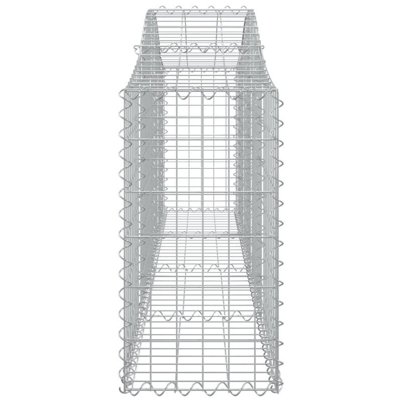 Gabionen mit Hochbogen 4 Stk. 200x30x60/80 cm Verzinktes Eisen