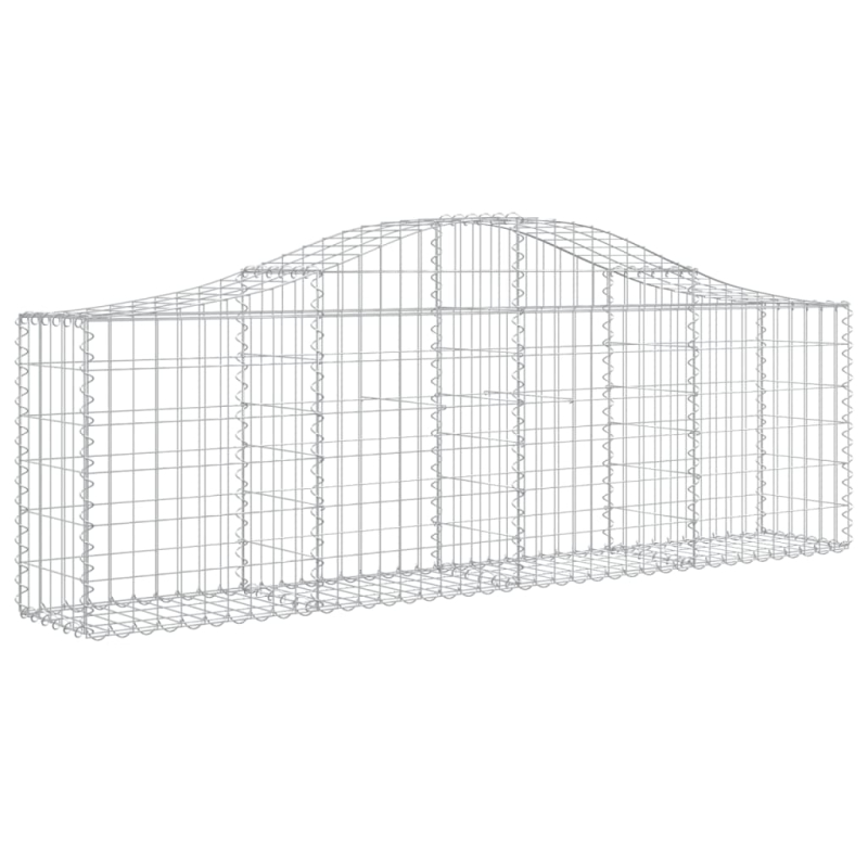Gabionen mit Hochbogen 11 Stk. 200x30x60/80 cm Verzinktes Eisen