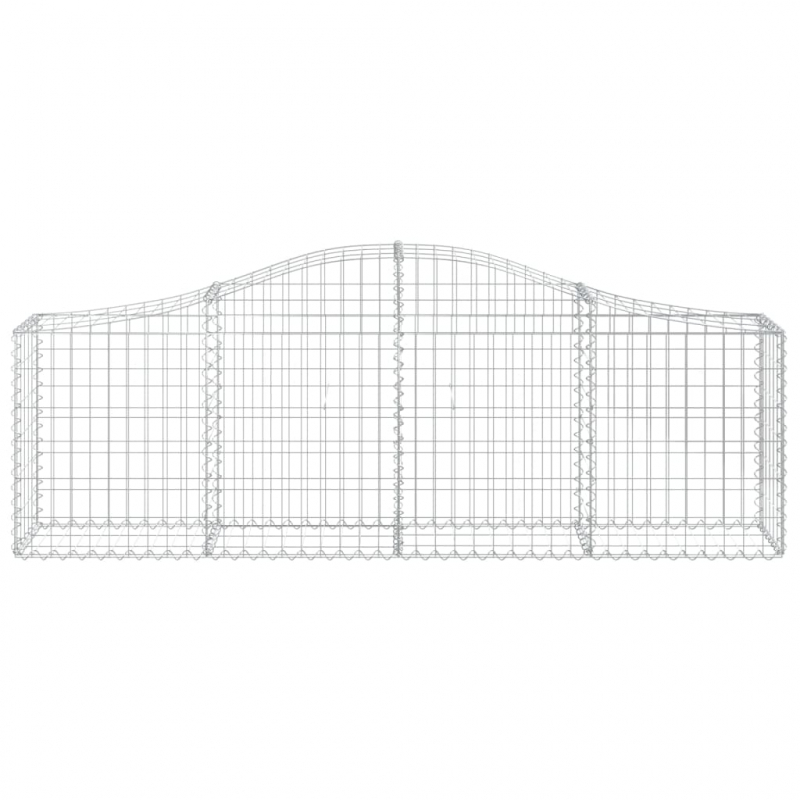 Gabionen mit Hochbogen 12 Stk. 200x30x60/80 cm Verzinktes Eisen