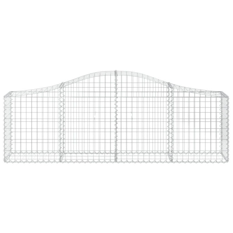Gabionen mit Hochbogen 13 Stk. 200x30x60/80 cm Verzinktes Eisen