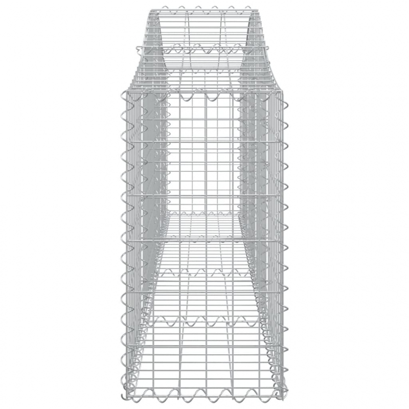 Gabionen mit Hochbogen 15 Stk. 200x30x60/80 cm Verzinktes Eisen