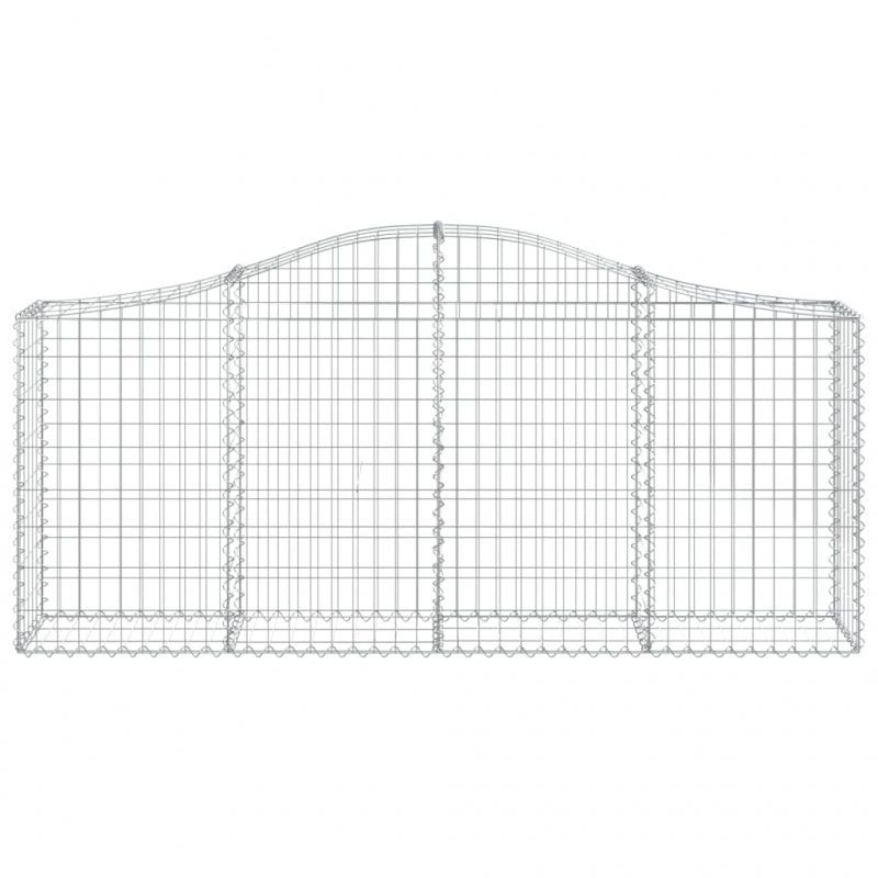 Gabionen mit Hochbogen 11 Stk. 200x30x80/100cm Verzinktes Eisen