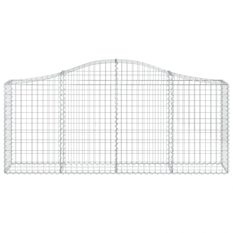 Gabionen mit Hochbogen 13 Stk. 200x30x80/100cm Verzinktes Eisen
