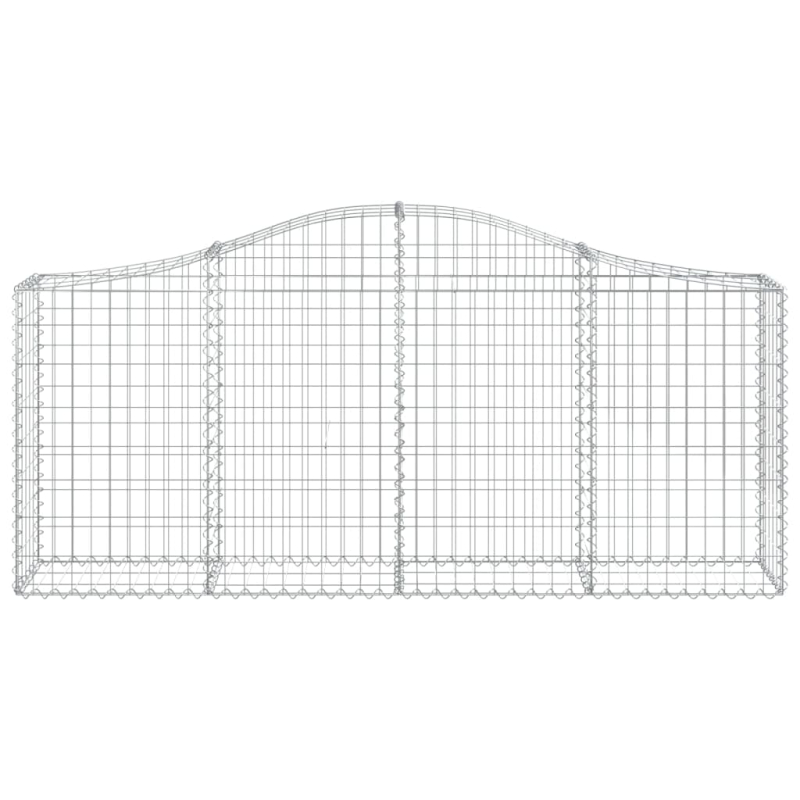 Gabionen mit Hochbogen 14 Stk. 200x30x80/100cm Verzinktes Eisen