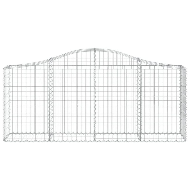 Gabionen mit Hochbogen 15 Stk. 200x30x80/100cm Verzinktes Eisen