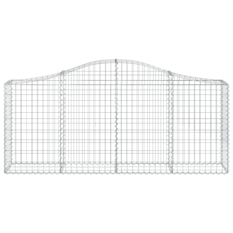Gabionen mit Hochbogen 20 Stk. 200x30x80/100cm Verzinktes Eisen
