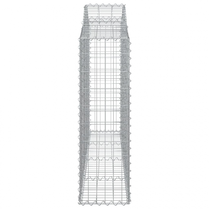 Gabionen mit Hochbogen 2 Stk. 200x30x100/120cm Verzinktes Eisen