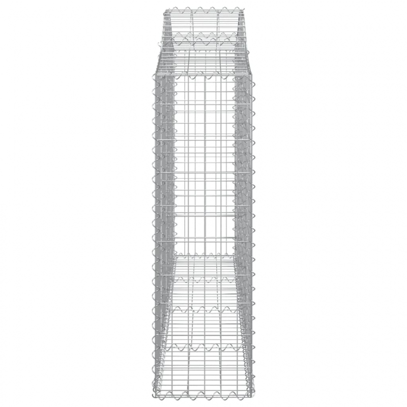 Gabionen mit Hochbogen 5 Stk. 200x30x100/120cm Verzinktes Eisen