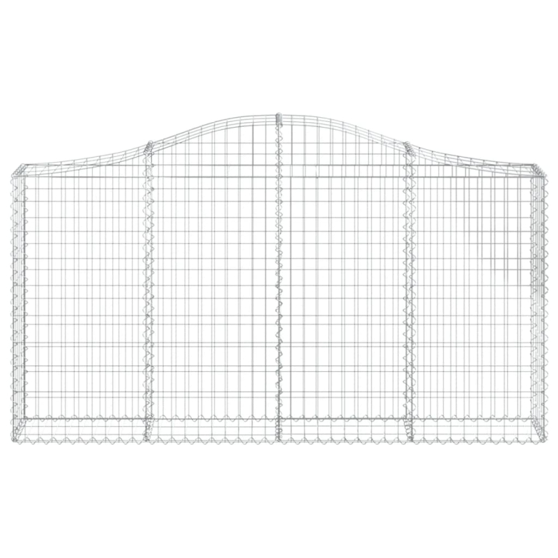Gabionen mit Hochbogen 9 Stk. 200x30x100/120cm Verzinktes Eisen