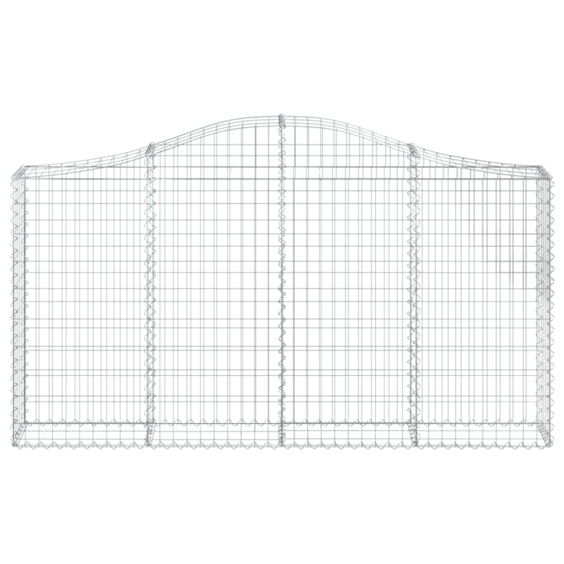 Gabionen mit Hochbogen 12Stk. 200x30x100/120cm Verzinktes Eisen