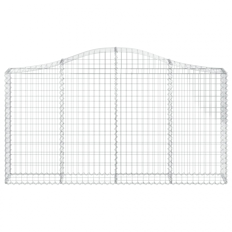 Gabionen mit Hochbogen 13Stk. 200x30x100/120cm Verzinktes Eisen