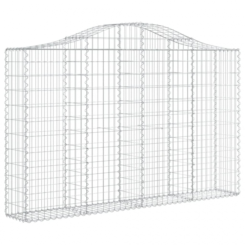 Gabionen mit Hochbogen 3 Stk. 200x30x120/140cm Verzinktes Eisen