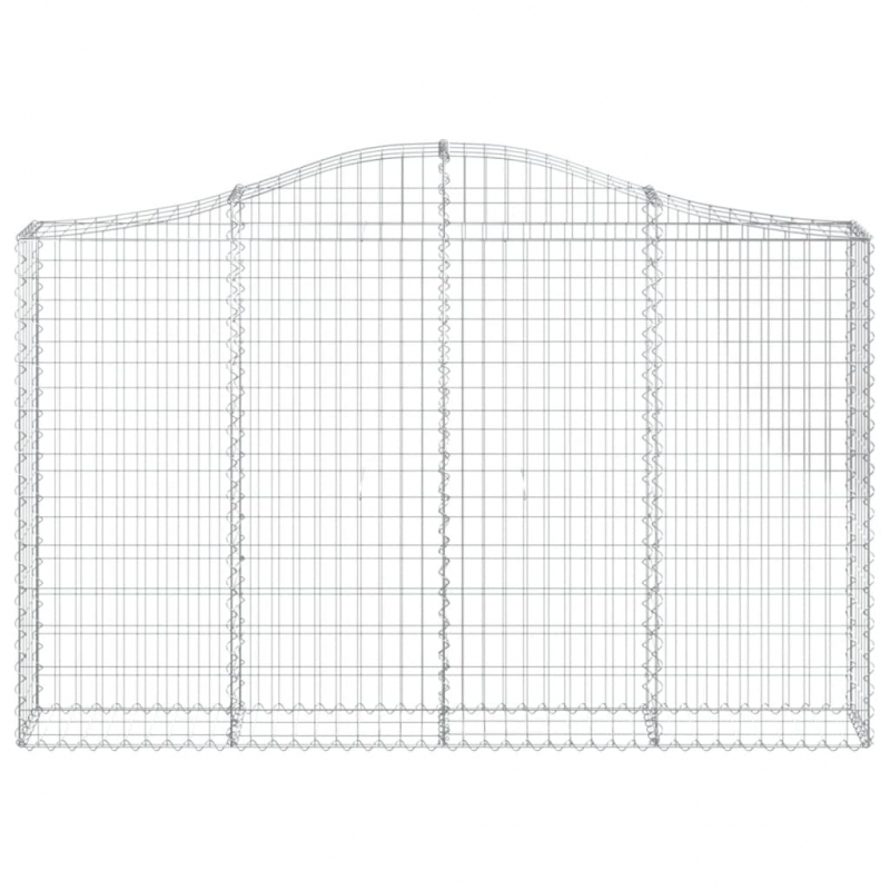 Gabionen mit Hochbogen 3 Stk. 200x30x120/140cm Verzinktes Eisen