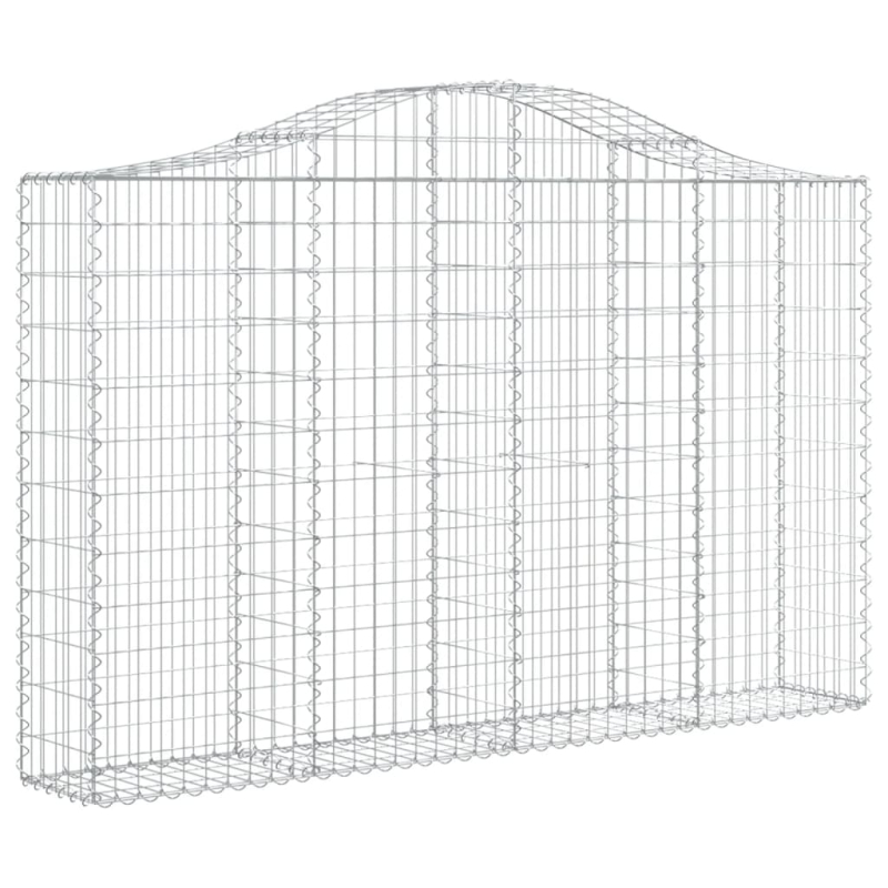 Gabionen mit Hochbogen 5 Stk. 200x30x120/140cm Verzinktes Eisen