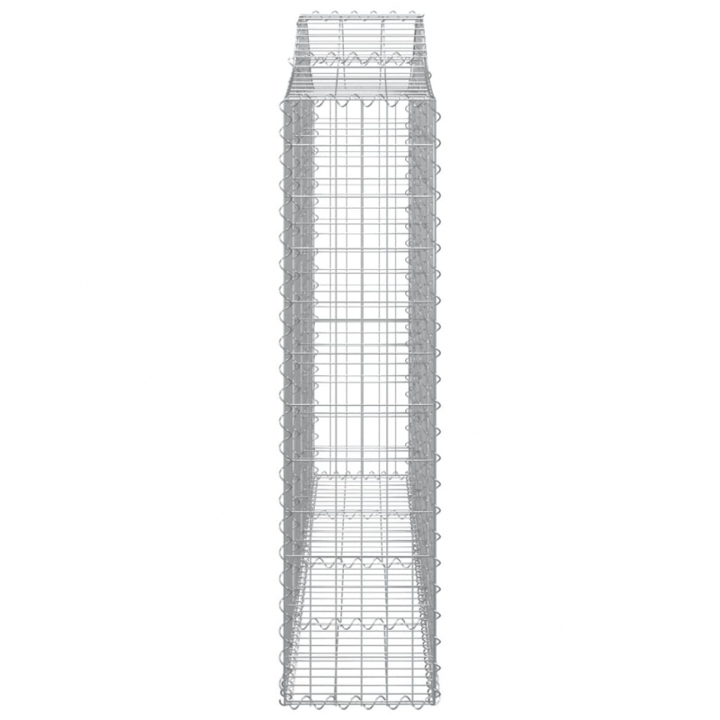 Gabionen mit Hochbogen 9 Stk. 200x30x120/140cm Verzinktes Eisen