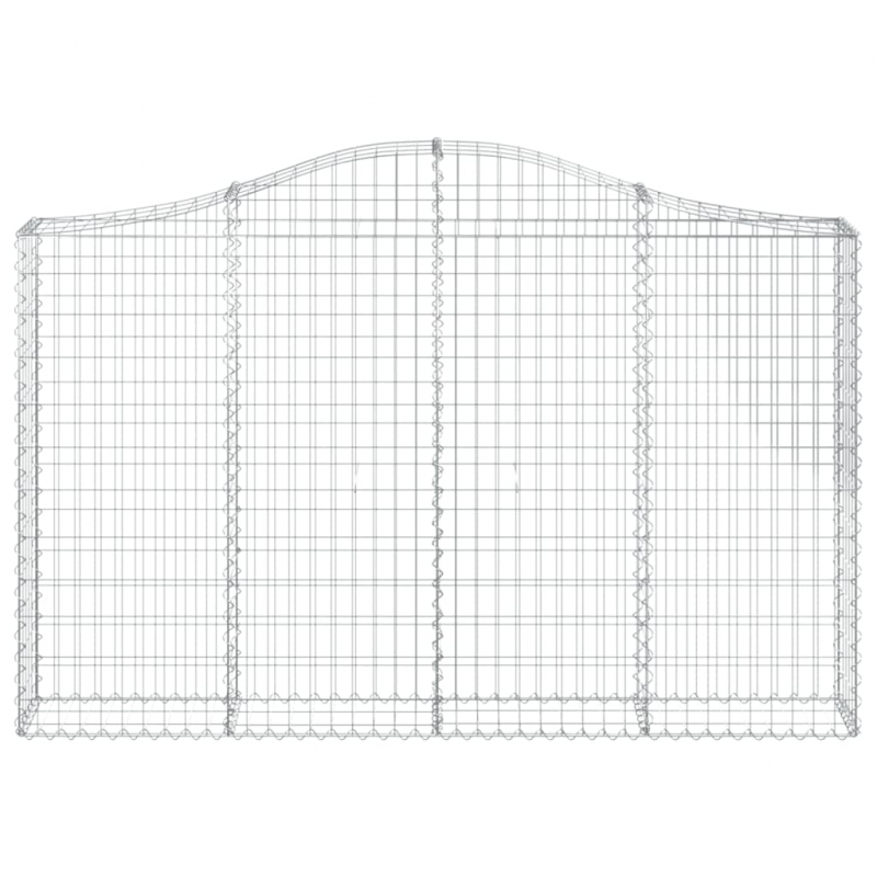 Gabionen mit Hochbogen 10Stk. 200x30x120/140cm Verzinktes Eisen