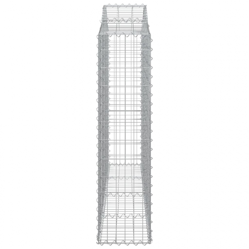 Gabionen mit Hochbogen 10Stk. 200x30x120/140cm Verzinktes Eisen