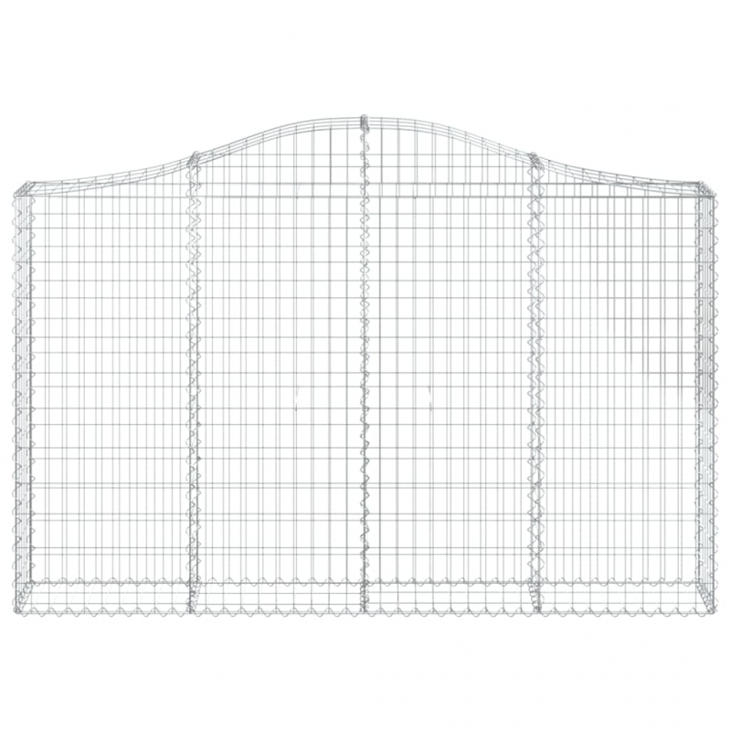 Gabionen mit Hochbogen 11Stk. 200x30x120/140cm Verzinktes Eisen
