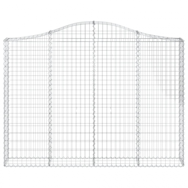 Gabionen mit Hochbogen 2 Stk. 200x30x140/160cm Verzinktes Eisen