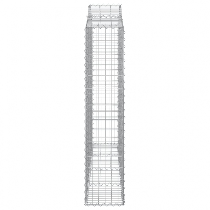 Gabionen mit Hochbogen 2 Stk. 200x30x140/160cm Verzinktes Eisen