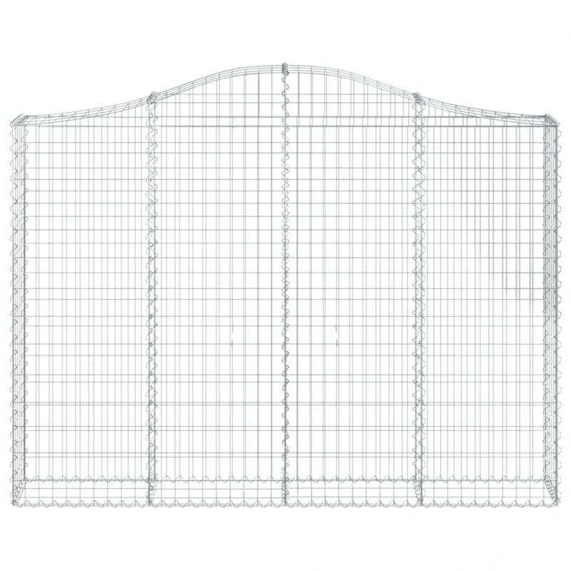 Gabionen mit Hochbogen 3 Stk. 200x30x140/160cm Verzinktes Eisen