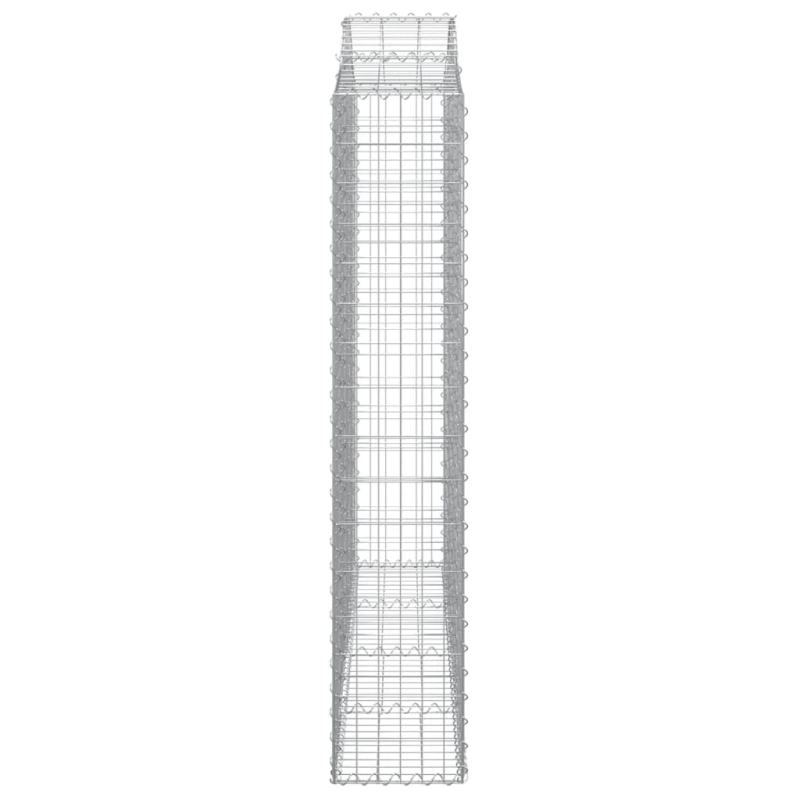 Gabionen mit Hochbogen 2 Stk. 200x30x160/180cm Verzinktes Eisen