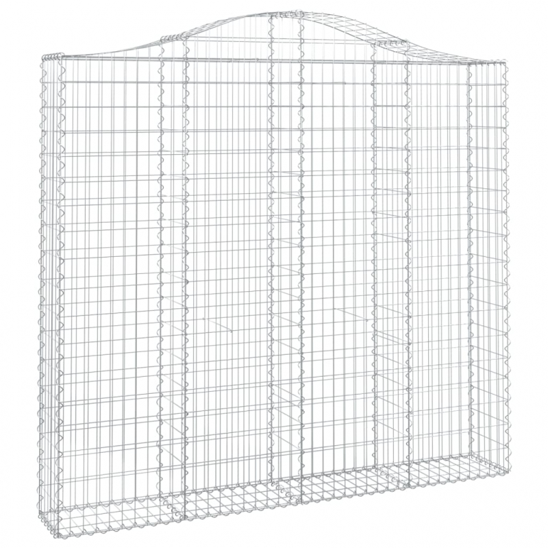 Gabionen mit Hochbogen 2 Stk. 200x30x180/200cm Verzinktes Eisen