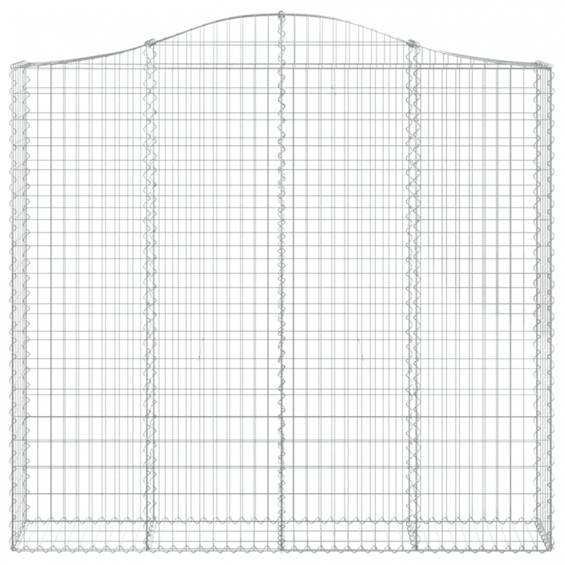 Gabionen mit Hochbogen 2 Stk. 200x30x180/200cm Verzinktes Eisen