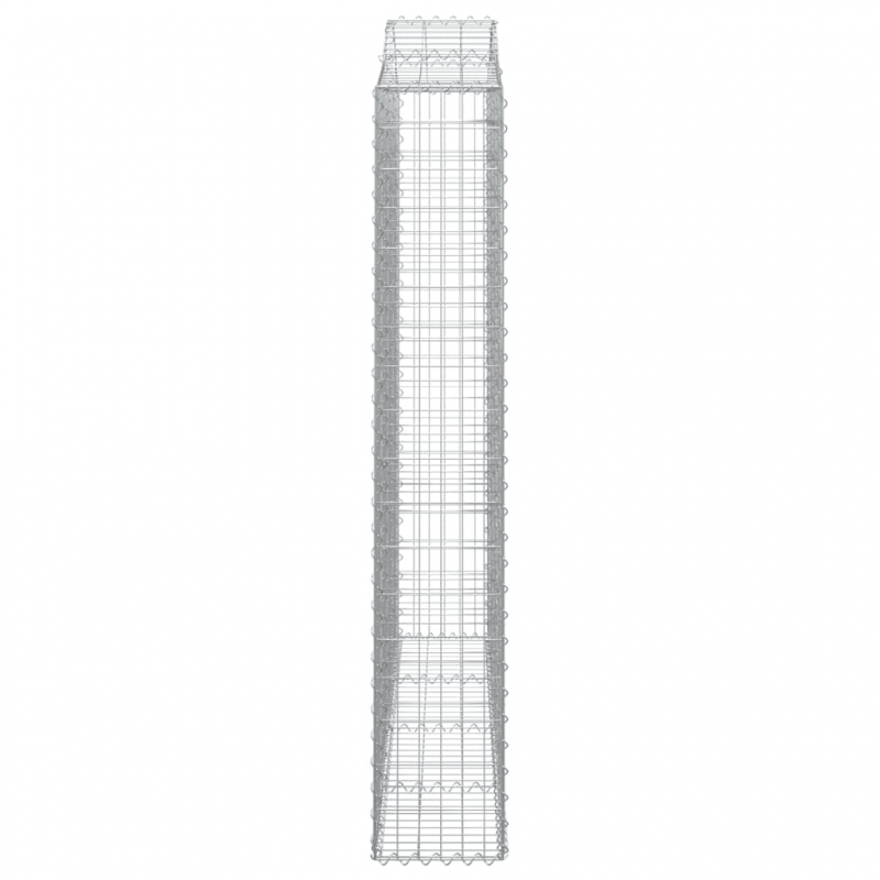 Gabionen mit Hochbogen 2 Stk. 200x30x180/200cm Verzinktes Eisen