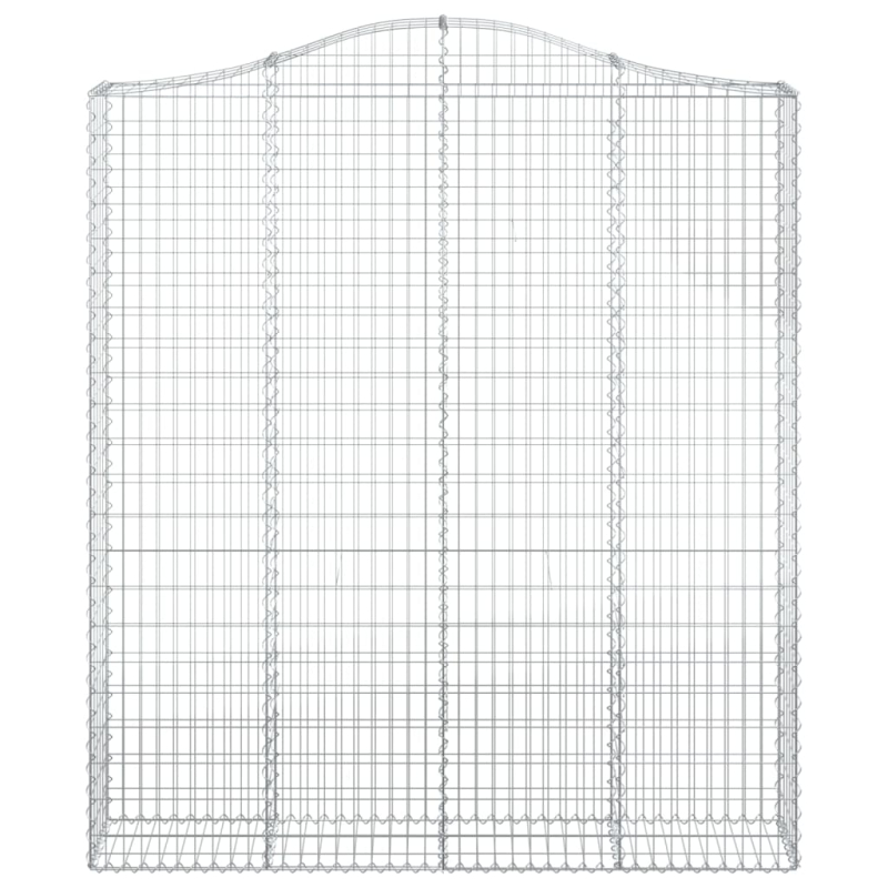 Gabionen mit Hochbogen 2 Stk. 200x30x220/240cm Verzinktes Eisen