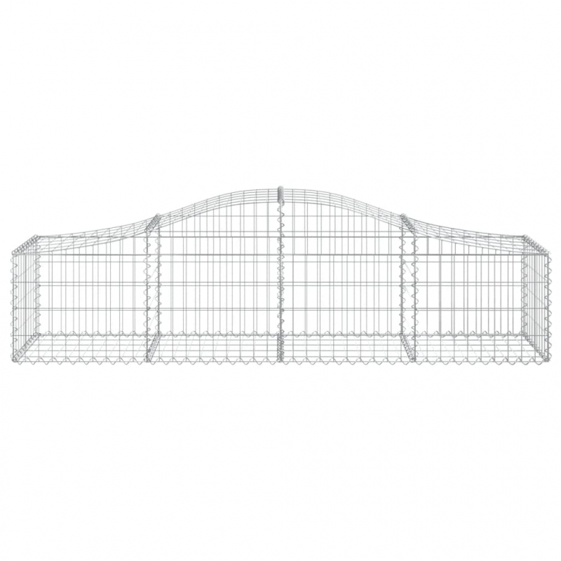 Gabionen mit Hochbogen 4 Stk. 200x50x40/60 cm Verzinktes Eisen