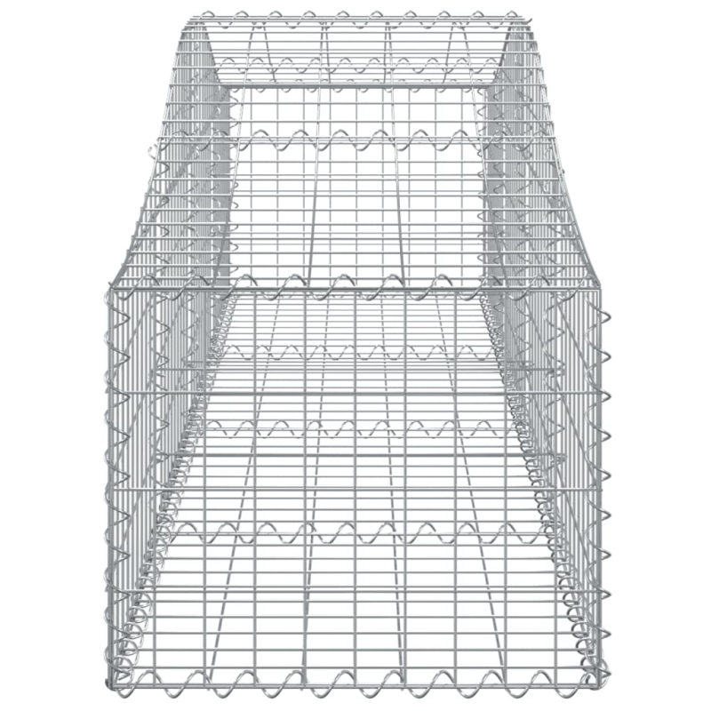 Gabionen mit Hochbogen 12 Stk. 200x50x40/60 cm Verzinktes Eisen