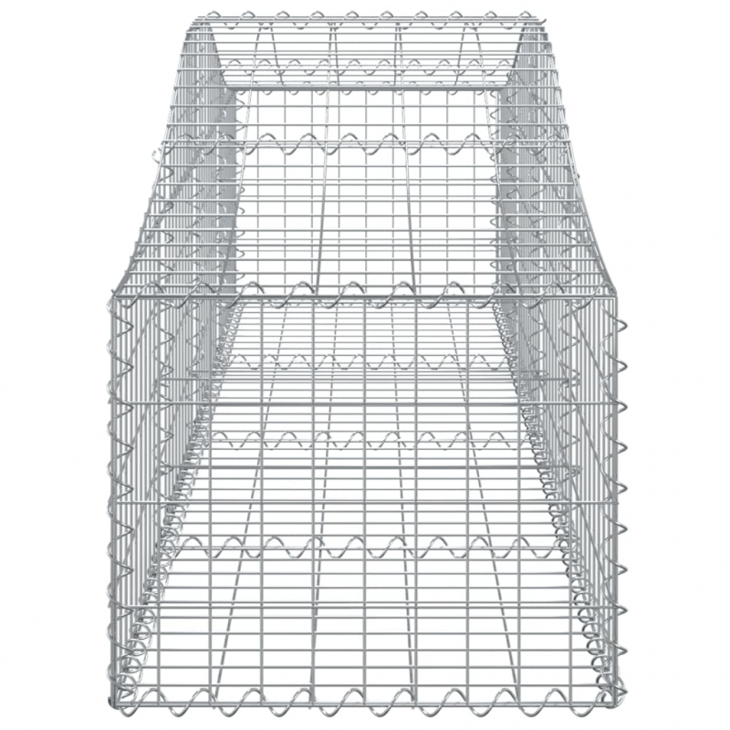 Gabionen mit Hochbogen 14 Stk. 200x50x40/60 cm Verzinktes Eisen