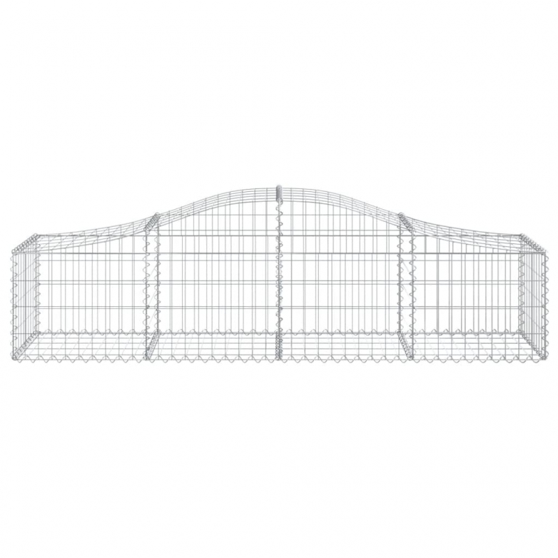 Gabionen mit Hochbogen 15 Stk. 200x50x40/60 cm Verzinktes Eisen