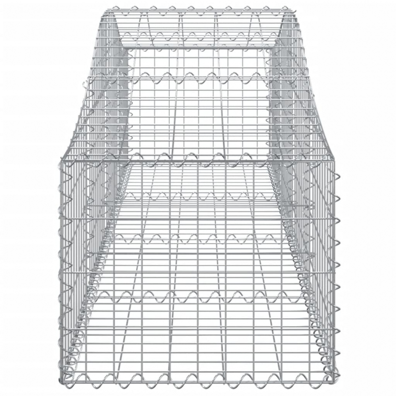 Gabionen mit Hochbogen 15 Stk. 200x50x40/60 cm Verzinktes Eisen