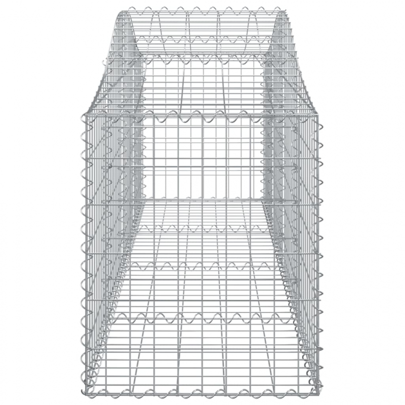 Gabionen mit Hochbogen 11 Stk. 200x50x60/80 cm Verzinktes Eisen