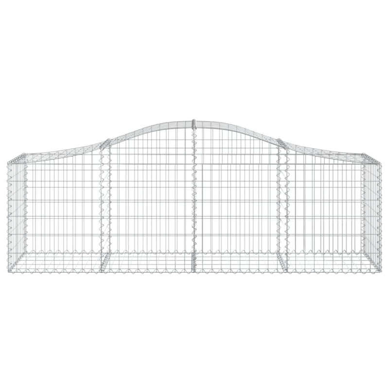 Gabionen mit Hochbogen 12 Stk. 200x50x60/80 cm Verzinktes Eisen