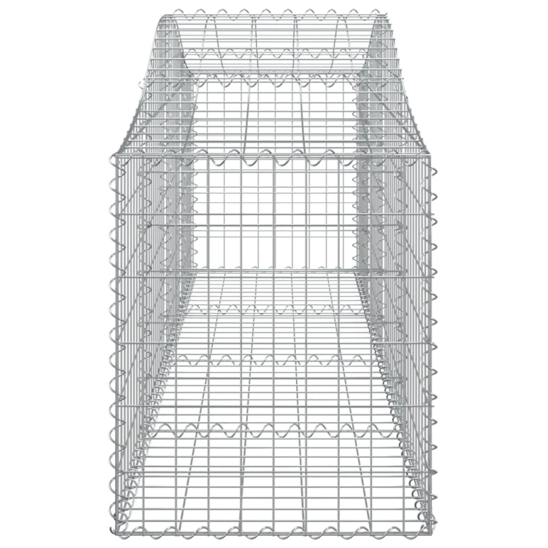 Gabionen mit Hochbogen 12 Stk. 200x50x60/80 cm Verzinktes Eisen