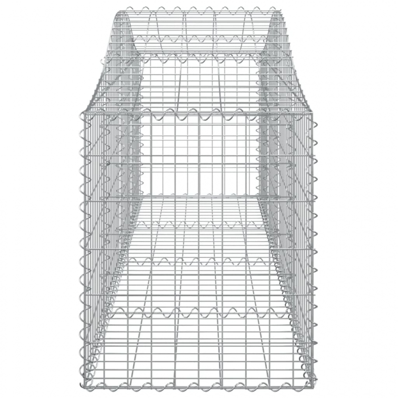 Gabionen mit Hochbogen 14 Stk. 200x50x60/80 cm Verzinktes Eisen