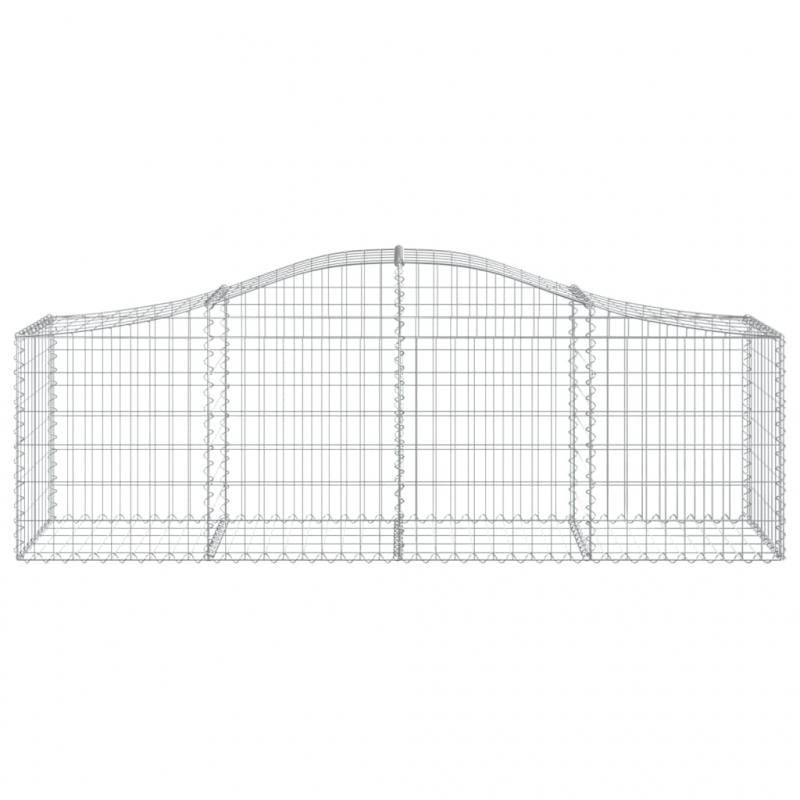 Gabionen mit Hochbogen 20 Stk. 200x50x60/80 cm Verzinktes Eisen