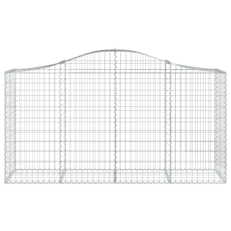 Gabionen mit Hochbogen 3 Stk. 200x50x100/120cm Verzinktes Eisen
