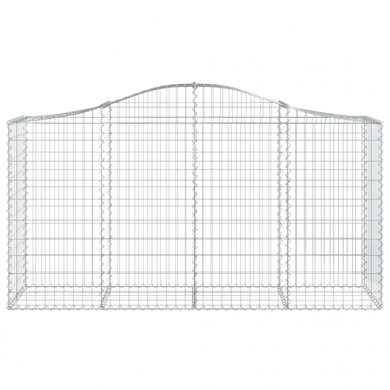 Gabionen mit Hochbogen 11 Stk 200x50x100/120cm Verzinktes Eisen
