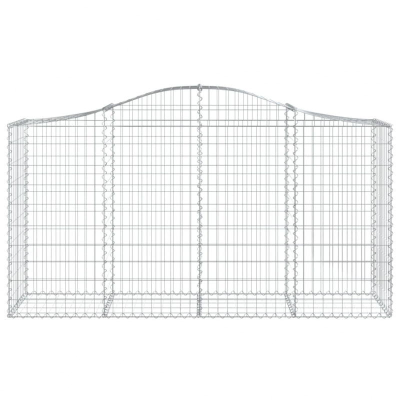Gabionen mit Hochbogen 13 Stk 200x50x100/120cm Verzinktes Eisen