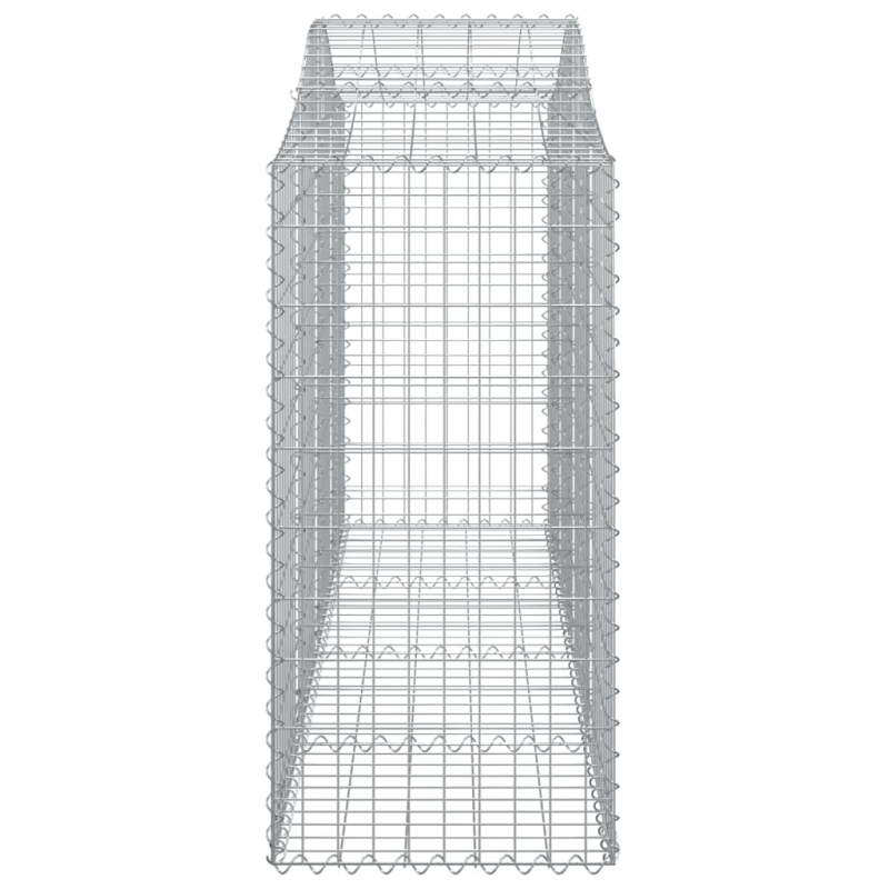 Gabionen mit Hochbogen 15 Stk 200x50x100/120cm Verzinktes Eisen