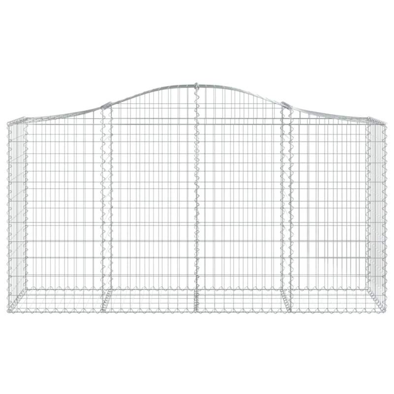Gabionen mit Hochbogen 20 Stk 200x50x100/120cm Verzinktes Eisen