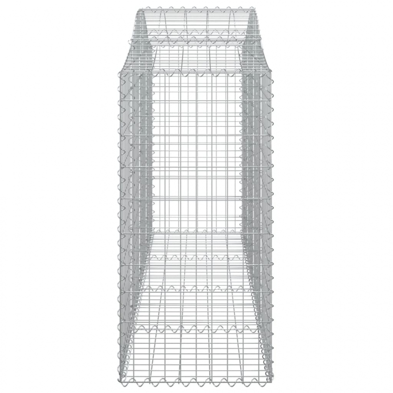 Gabionen mit Hochbogen 2 Stk. 200x50x120/140cm Verzinktes Eisen